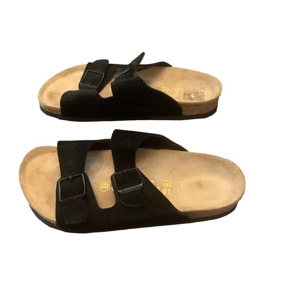 🖤 Birkenstock Arizona Suede Leather Sandals – Black – Size 38 (L7/M6) - Picture 2 of 6